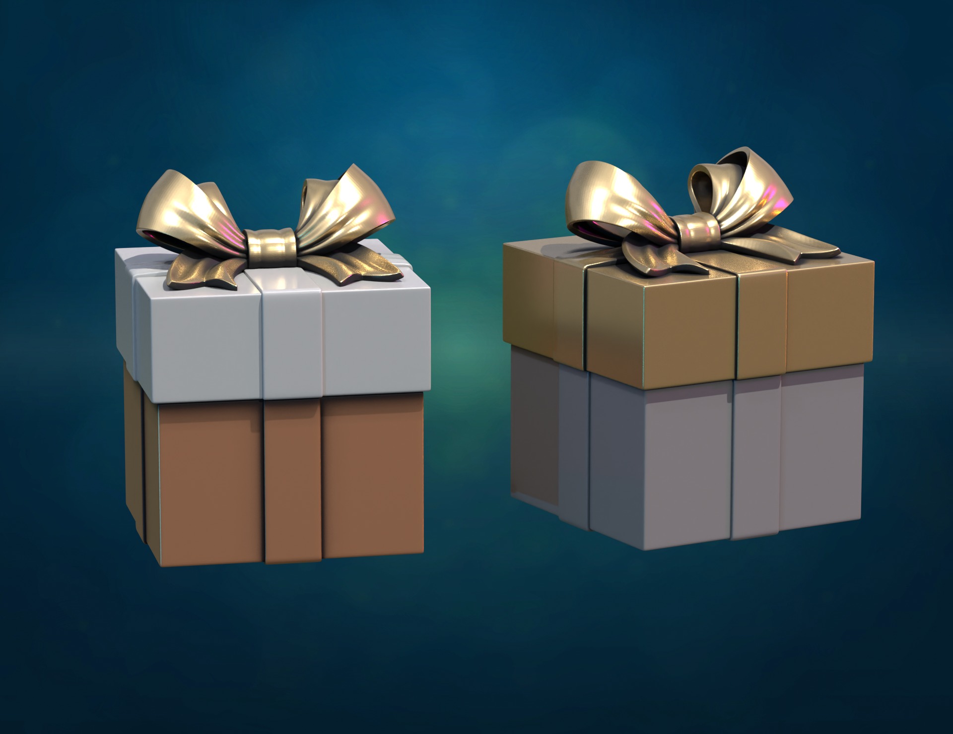 Gift Bow Box 3D print model_4