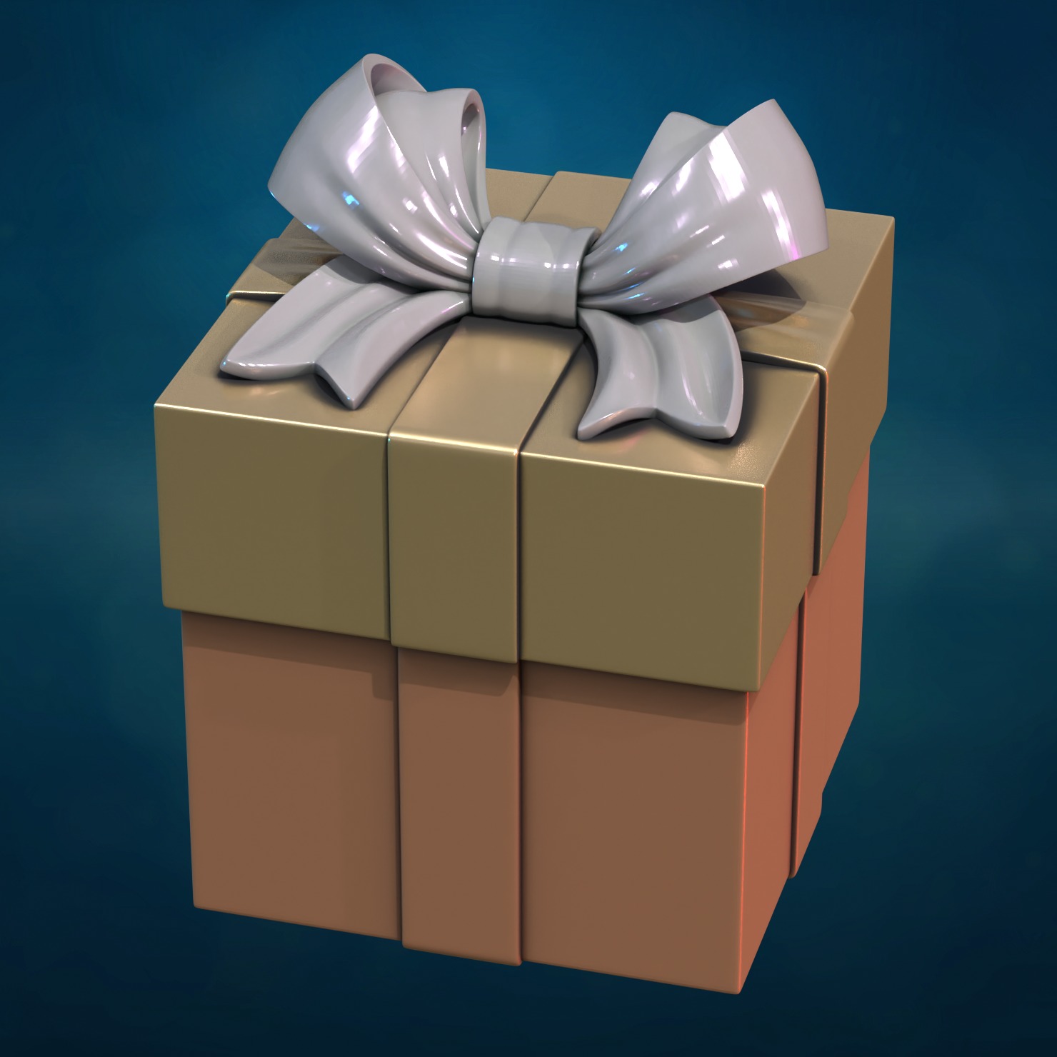 Gift Bow Box 3D print model_12