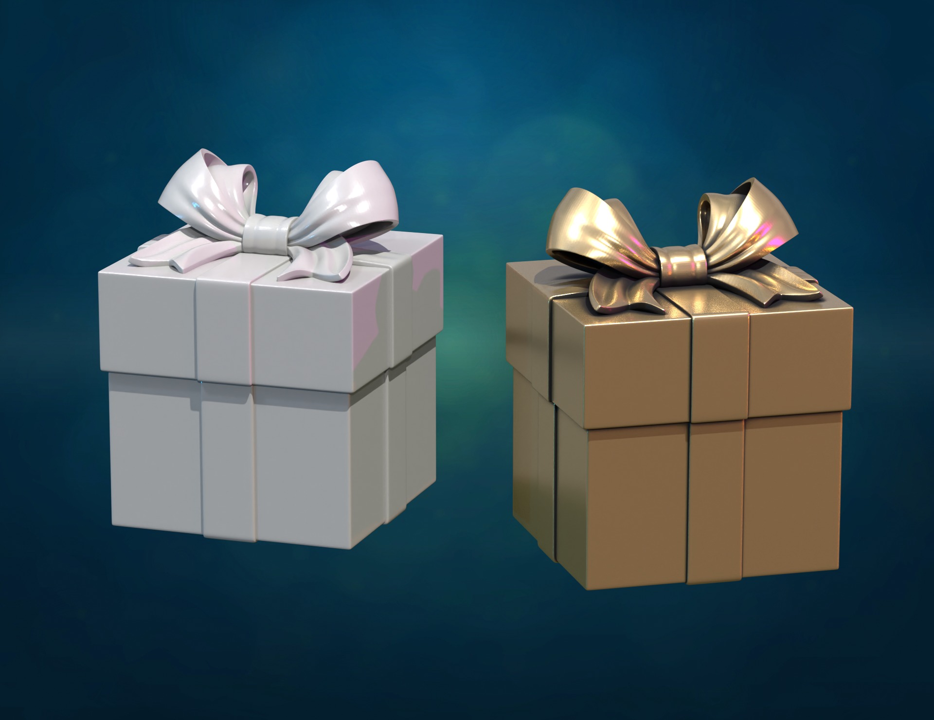 Gift Bow Box 3D print model_3