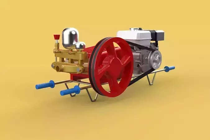 PLUNGER PUMP GASOLINE ENGINE SPRAYER PRESSURE WATER JET CAR WASH 3D model