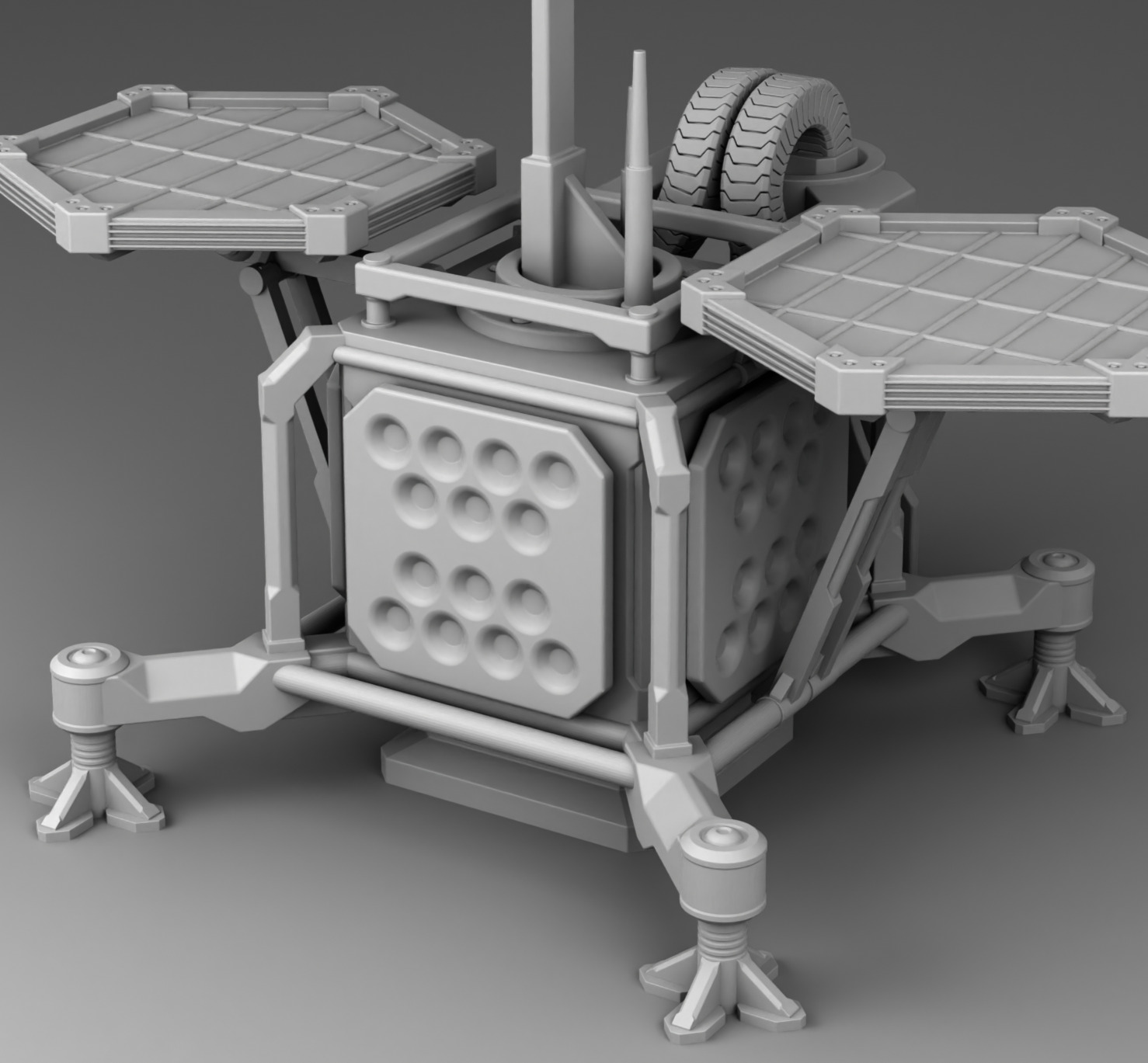 Martian weather station 3D print model_7