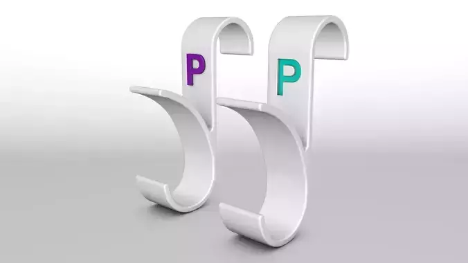 Letter P 3D Printed Towel Hook Wall Hanger  3D print model 3D print model