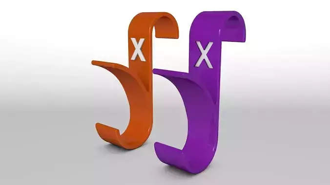 Letter X 3D Printed Towel Hook Wall Hanger  3D print model 3D print model