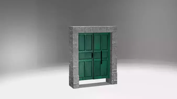 Puerta Antigua de Madera con columnas de piedra