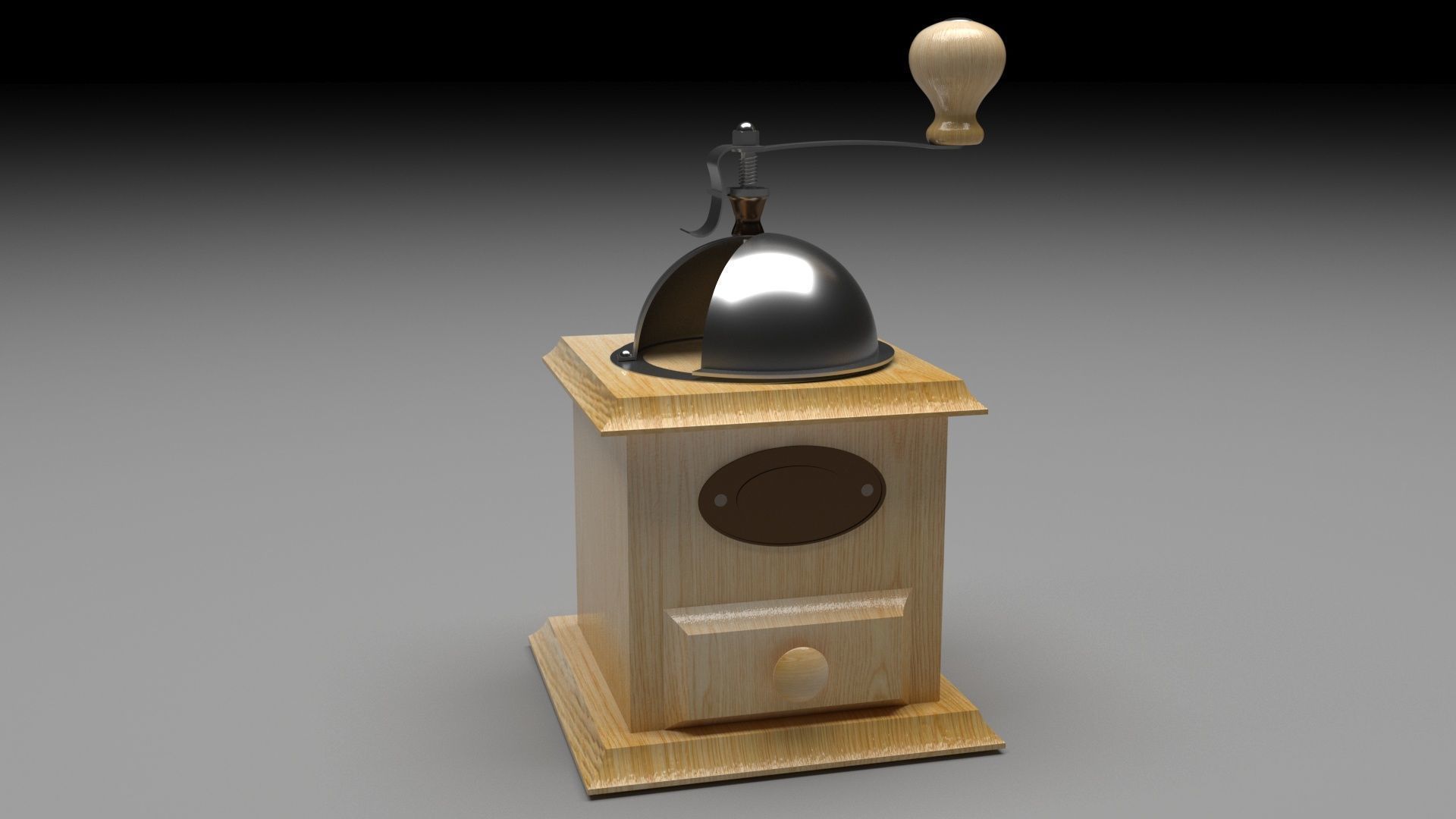 Vintage Coffee Grinder 3D model_8