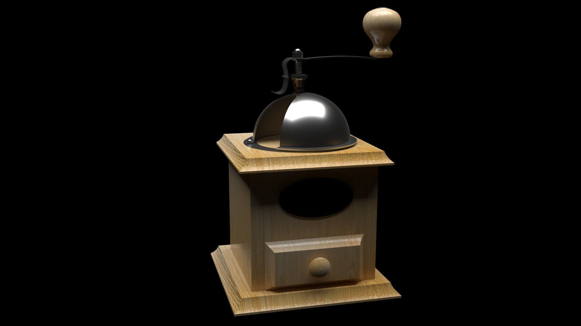 Vintage Coffee Grinder 3D model_9