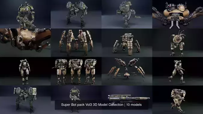 Super Bot pack Vol3 3D Model Collection