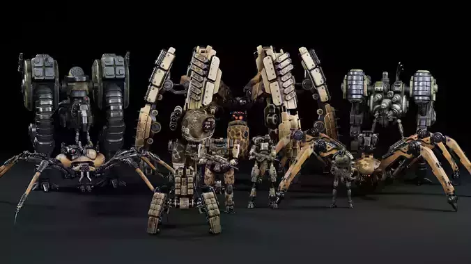 Super Bot pack Vol3 3D Model Collection 
