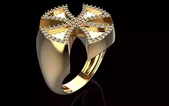 Cross men signet ring model 1029