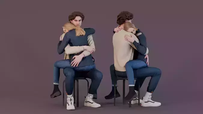 Tender Moment - Sitting Hug