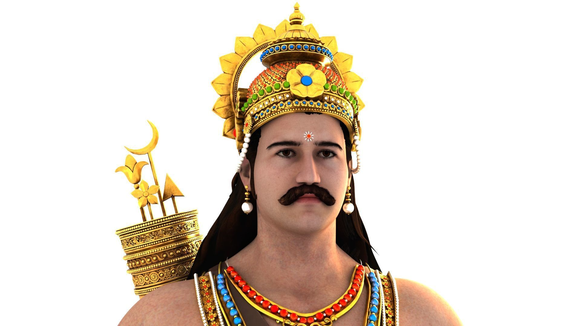 indian king 3D model_2