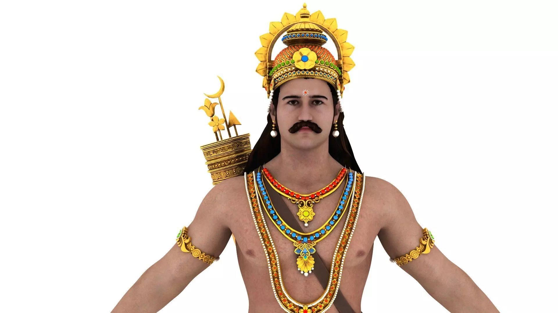 indian king 3D model_0