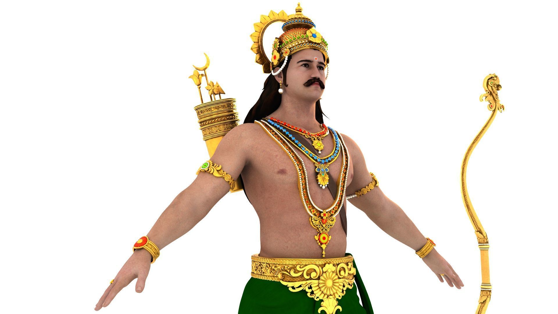 indian king 3D model_1