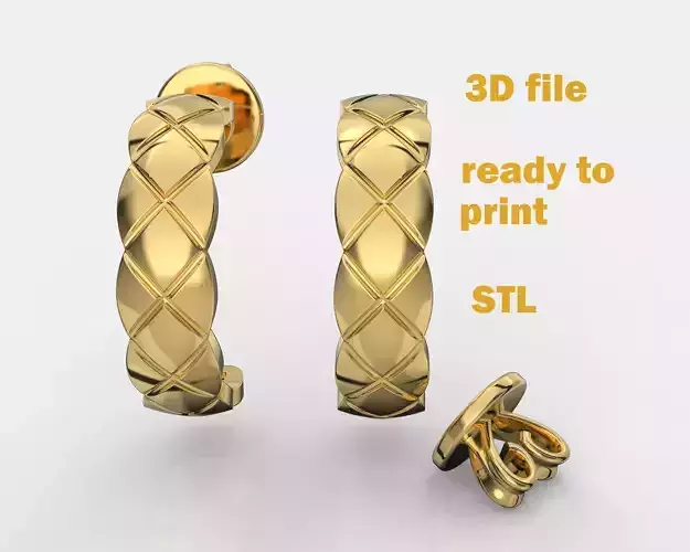 Jewelry fashion earring - Printable file STL 3dm
