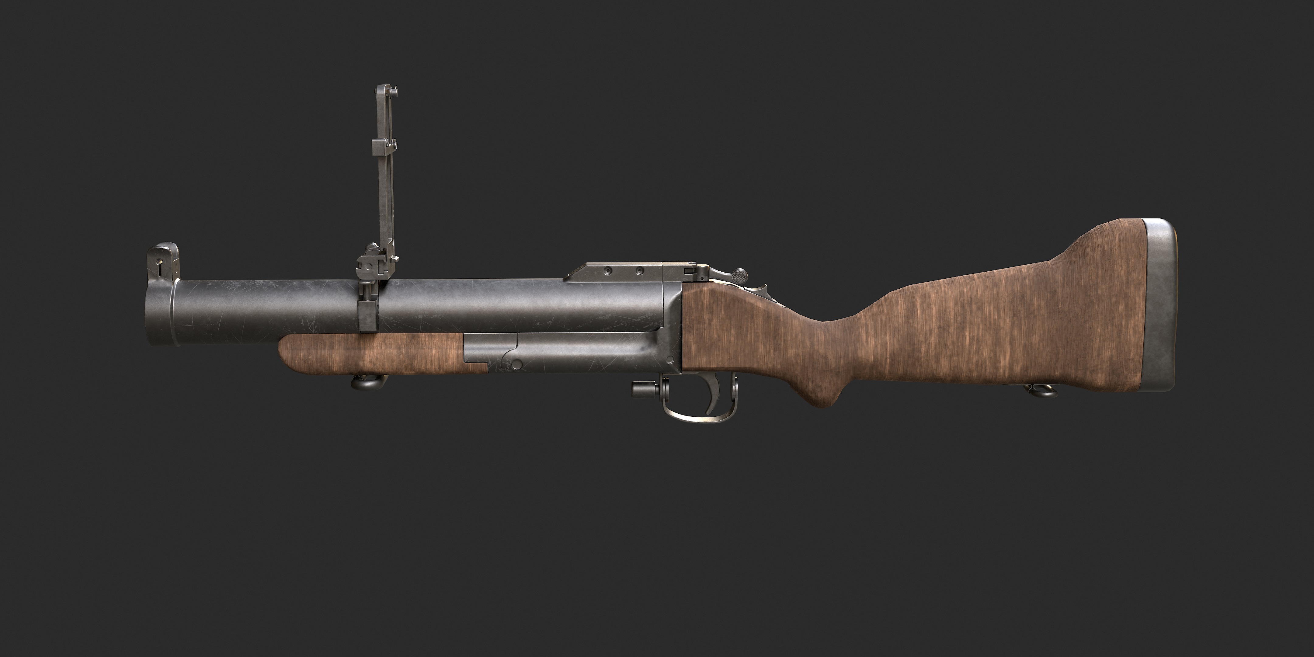 M79 Grenade Launcher Low Poly Low-poly 3D model_2