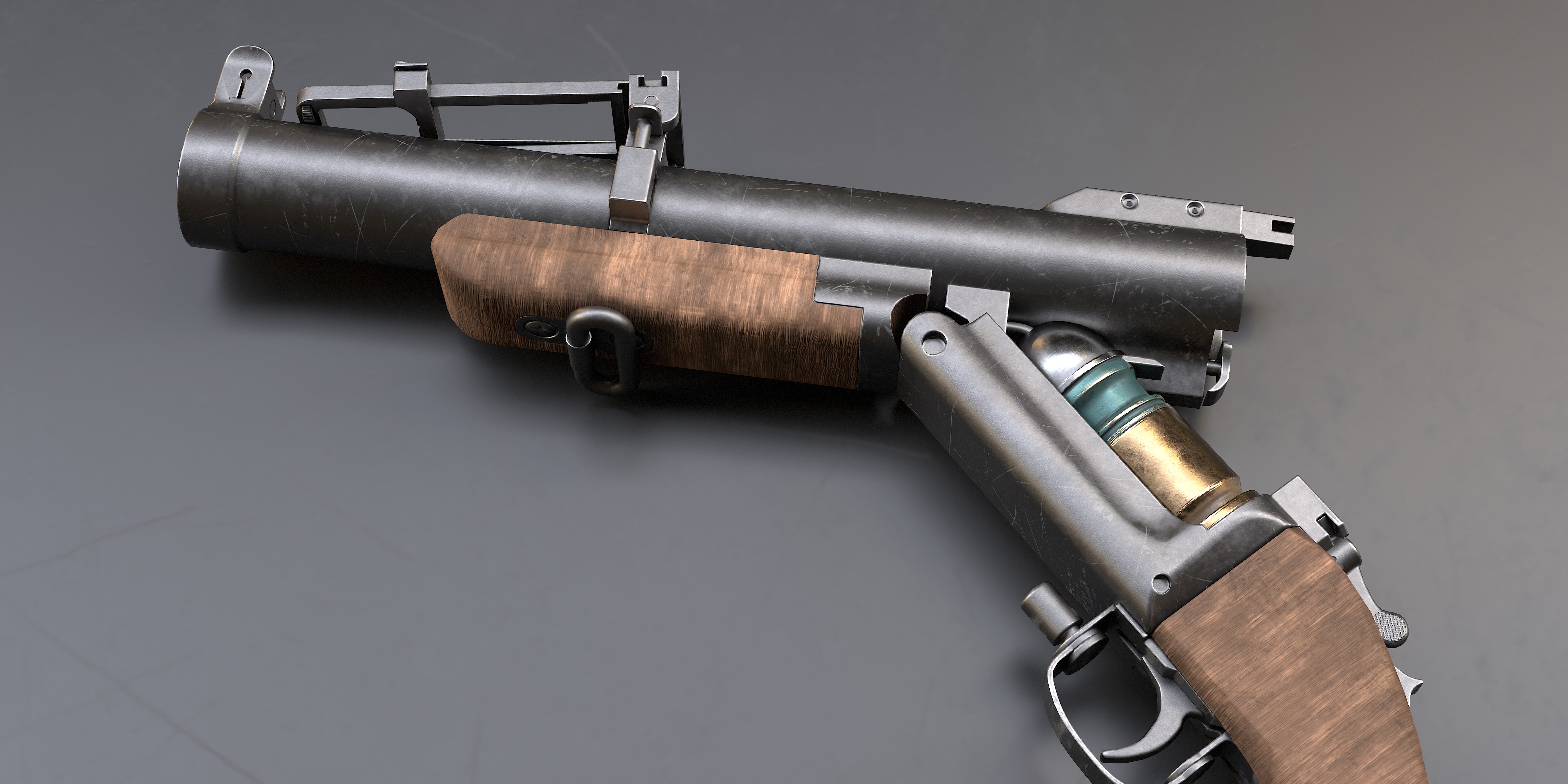 M79 Grenade Launcher Low Poly Low-poly 3D model_8