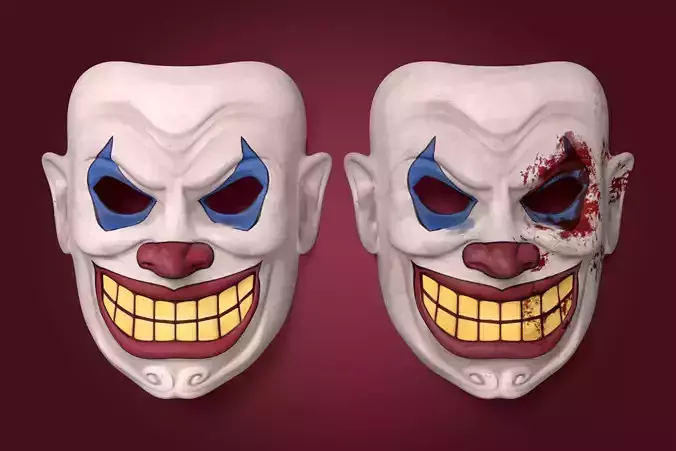 Devil Clown Mask  Low-poly 3D model