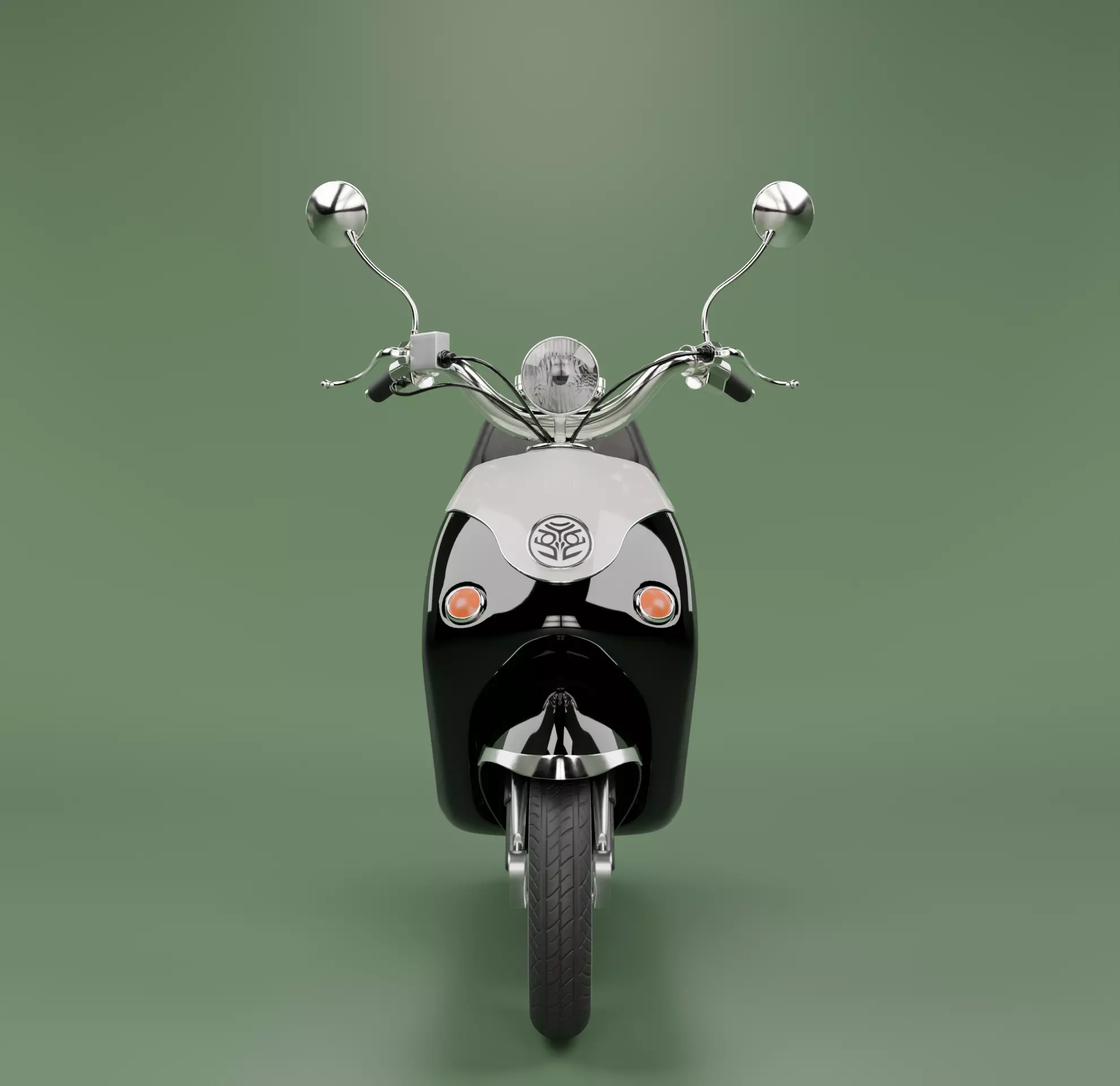 Retro scooter 3D model_0
