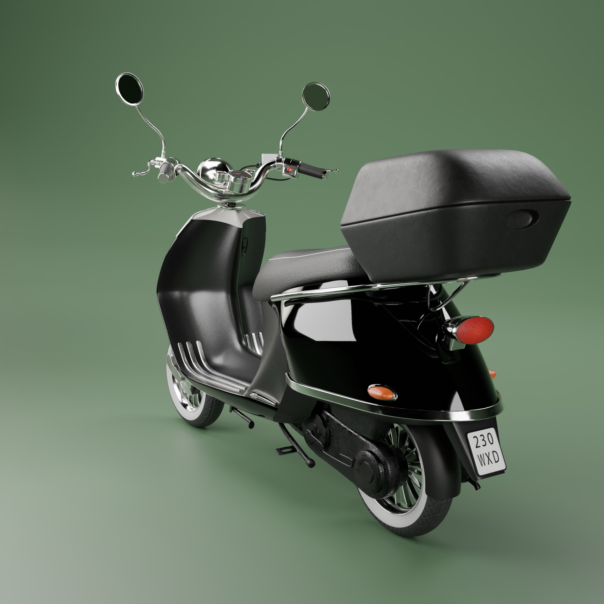 Retro scooter 3D model_3