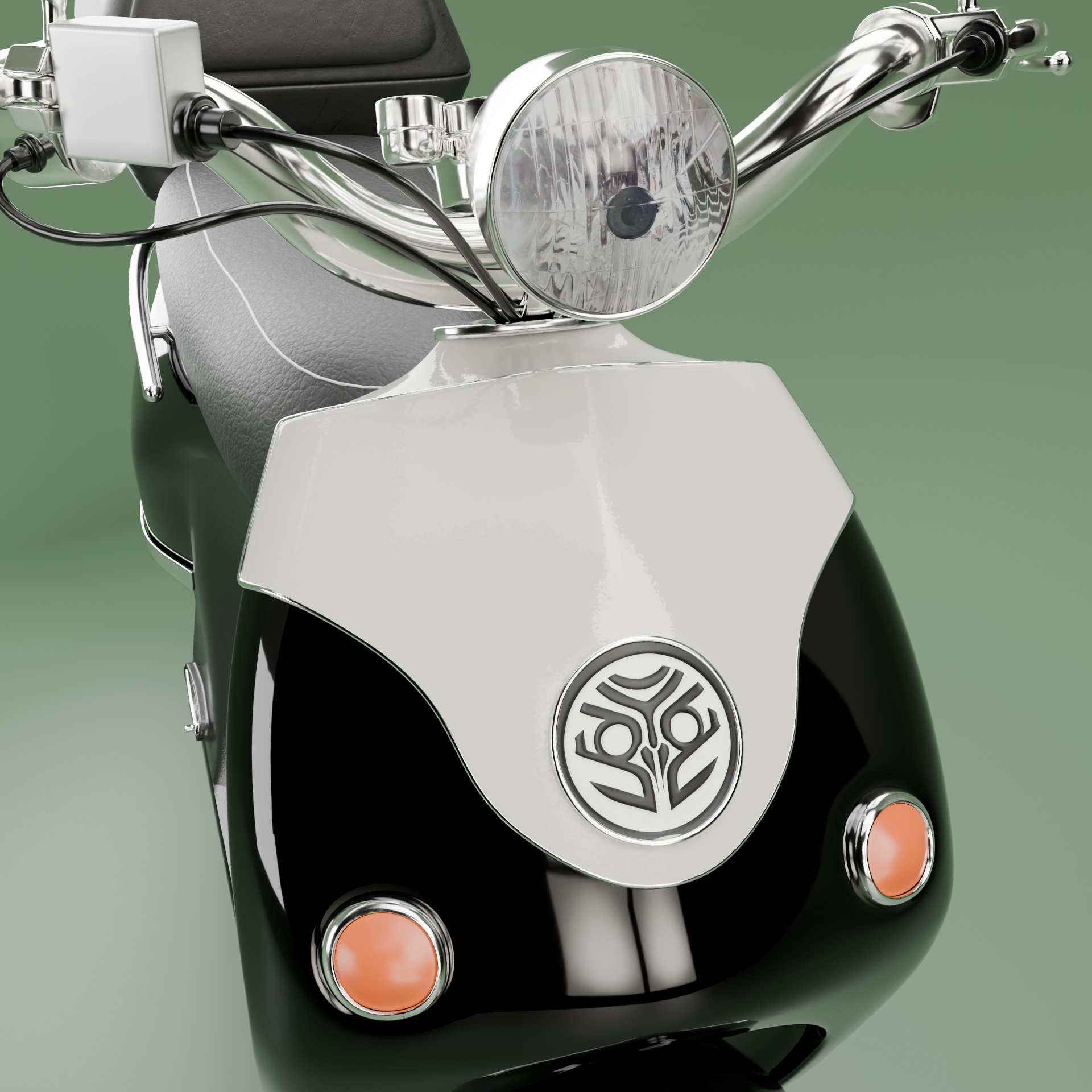 Retro scooter 3D model_2