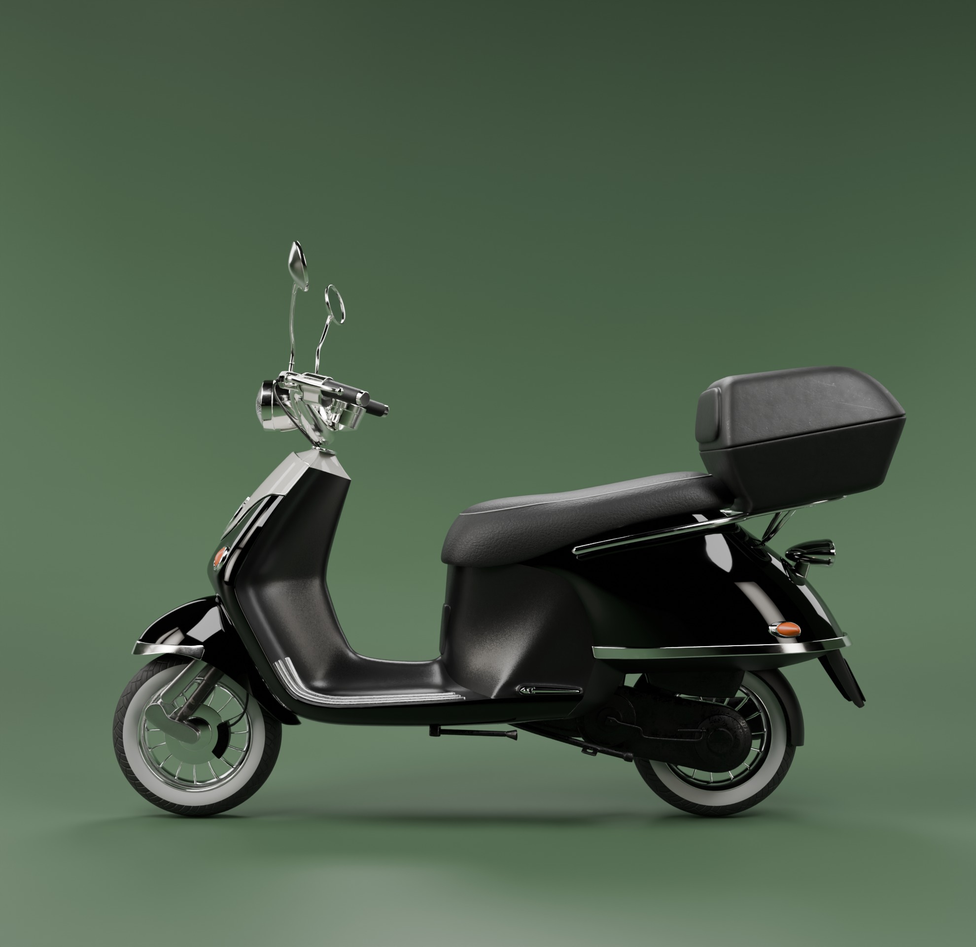 Retro scooter 3D model_1