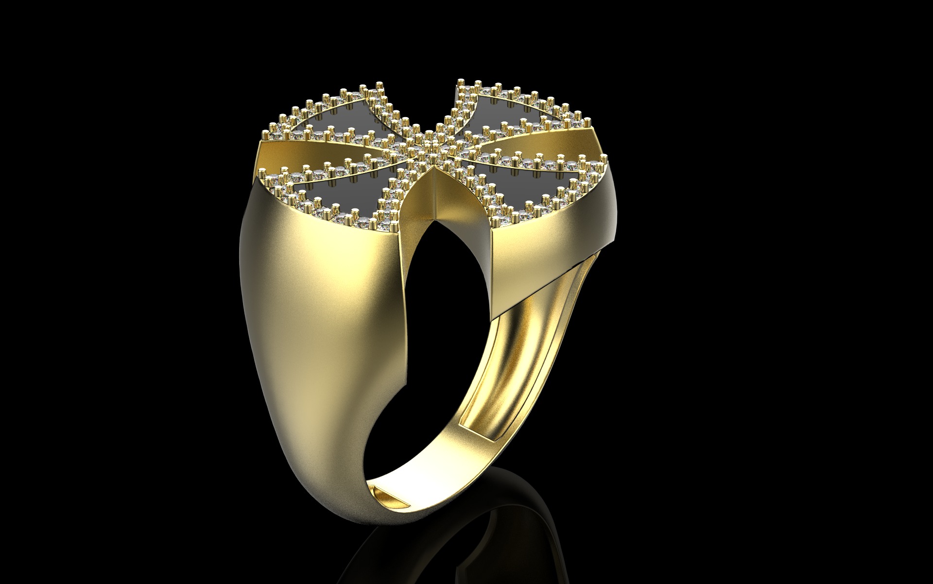 Cross man signet ring model 1028 3D print model_15