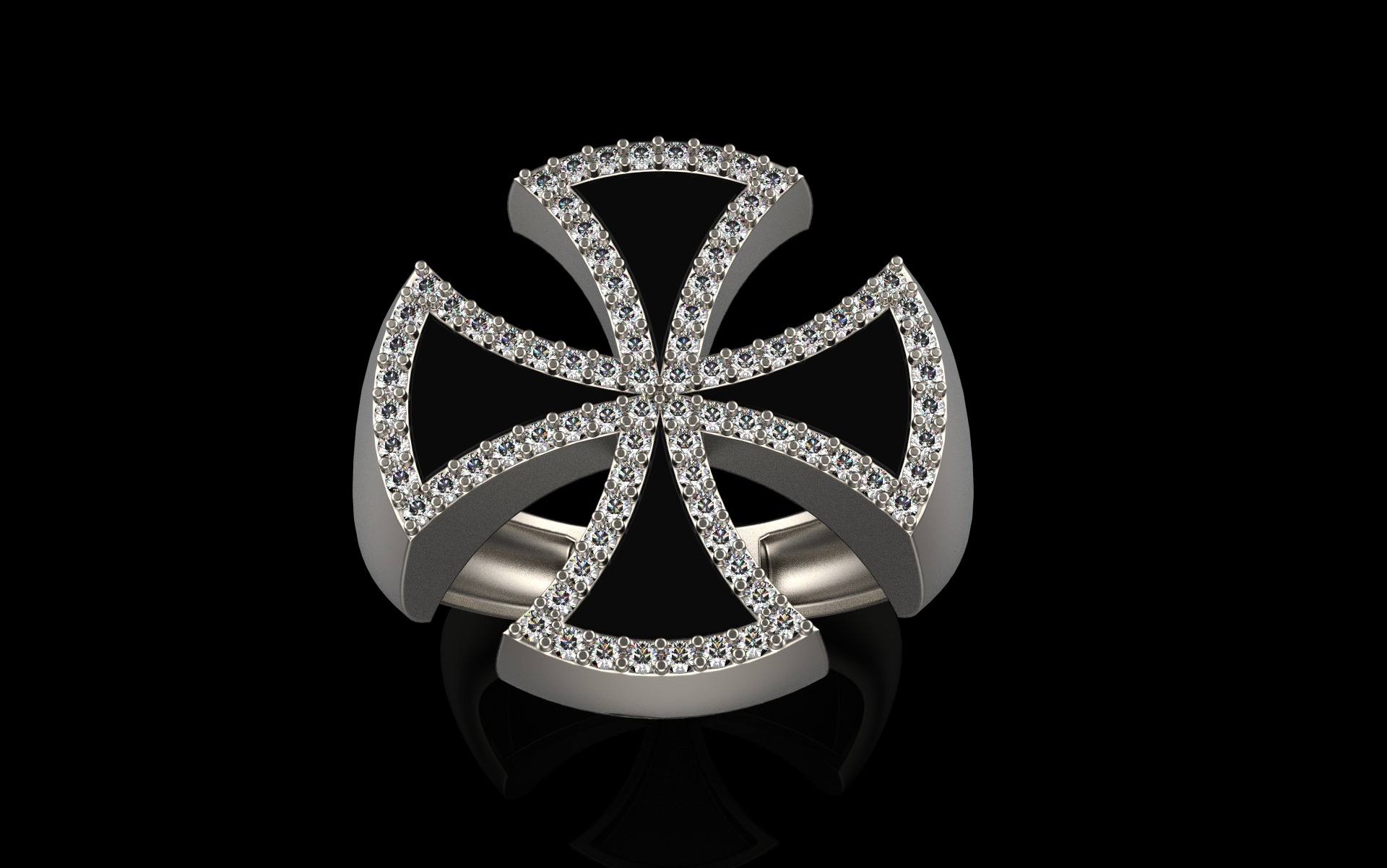 Cross man signet ring model 1028 3D print model_10