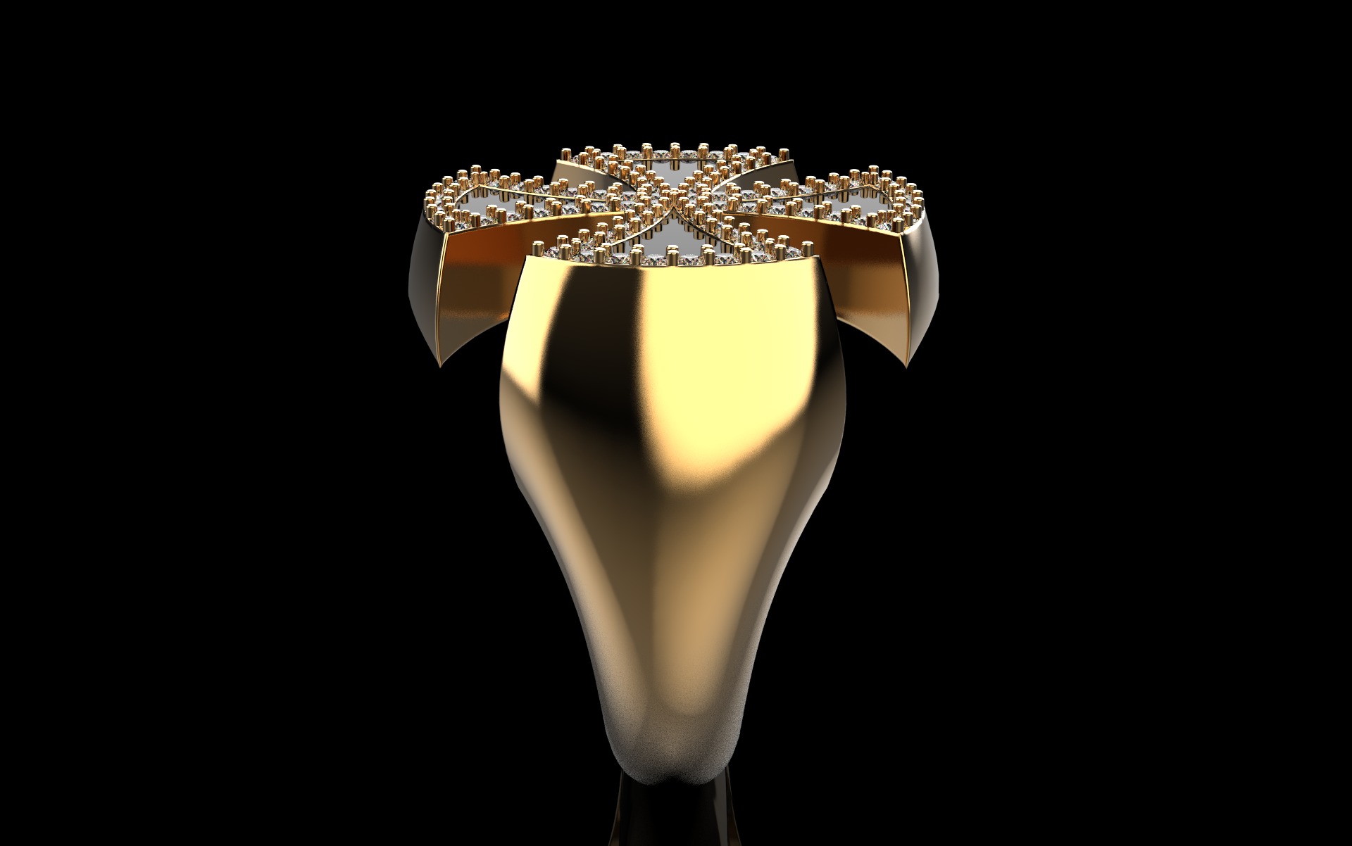 Cross man signet ring model 1028 3D print model_2