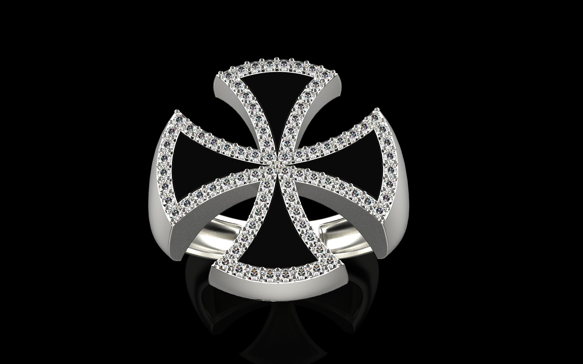 Cross man signet ring model 1028 3D print model_12