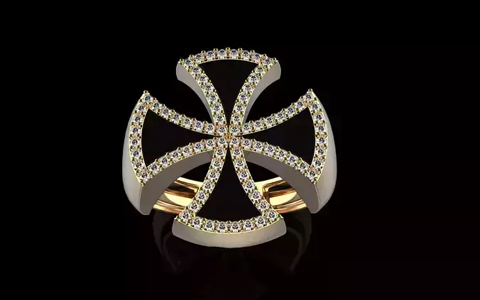 Cross man signet ring model 1028