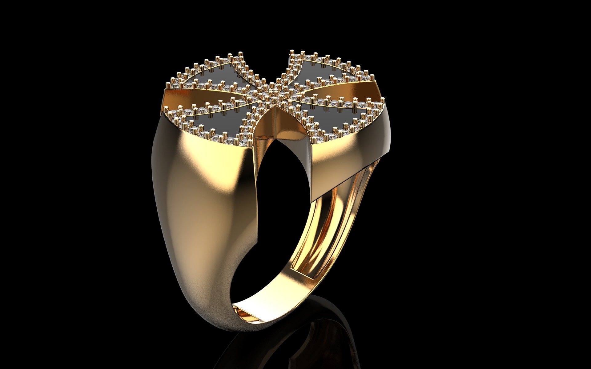 Cross man signet ring model 1028 3D print model_1