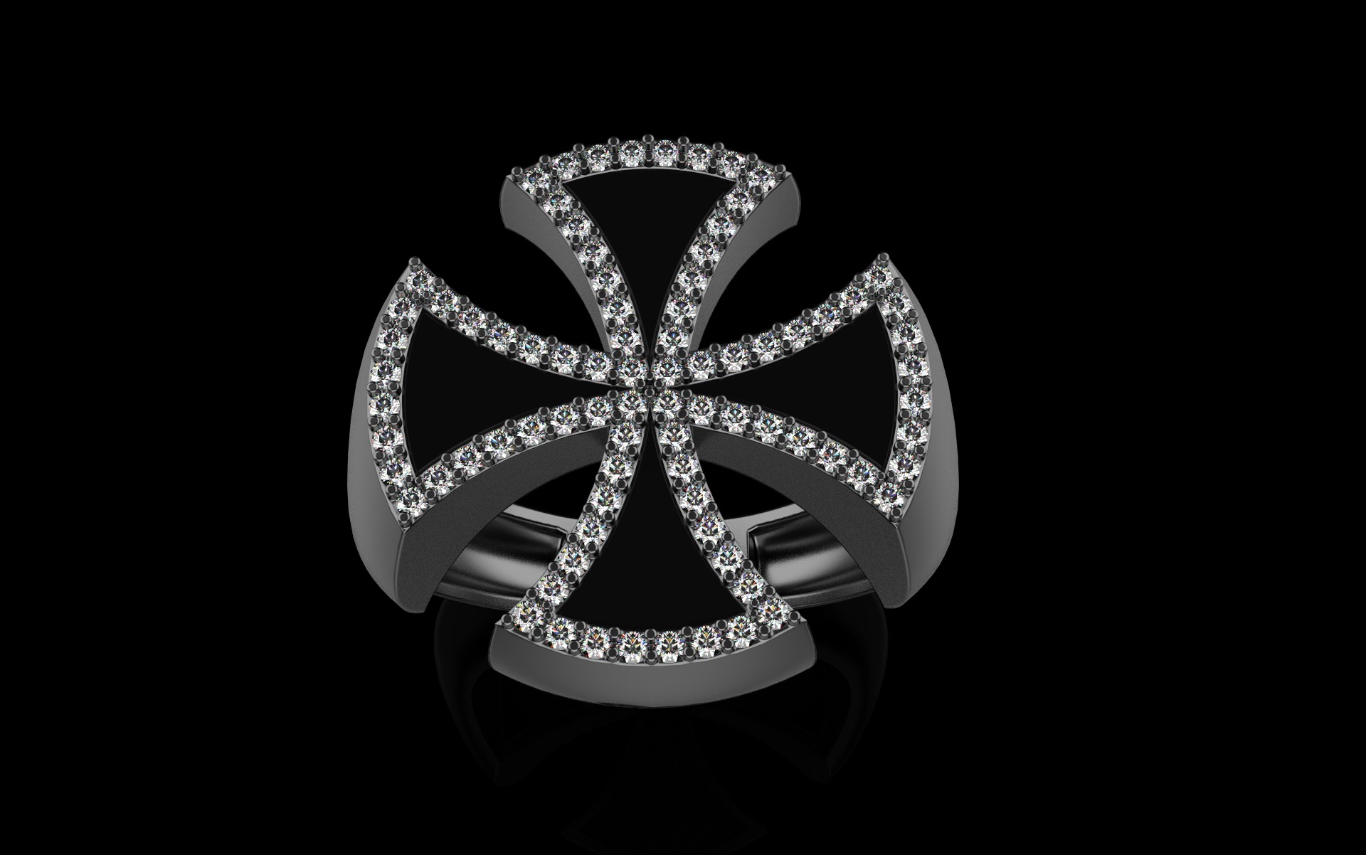 Cross man signet ring model 1028 3D print model_11