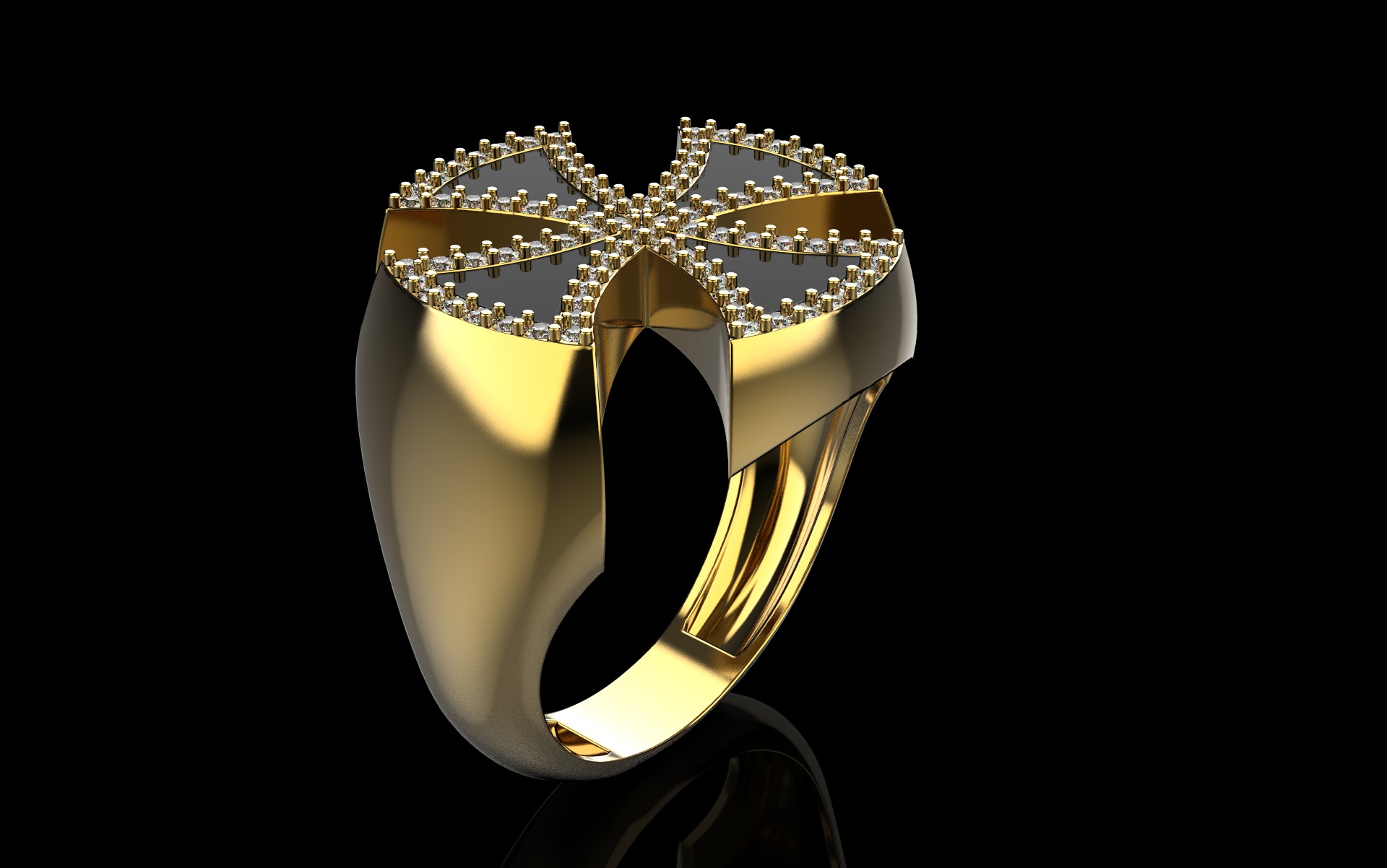 Cross man signet ring model 1028 3D print model_21