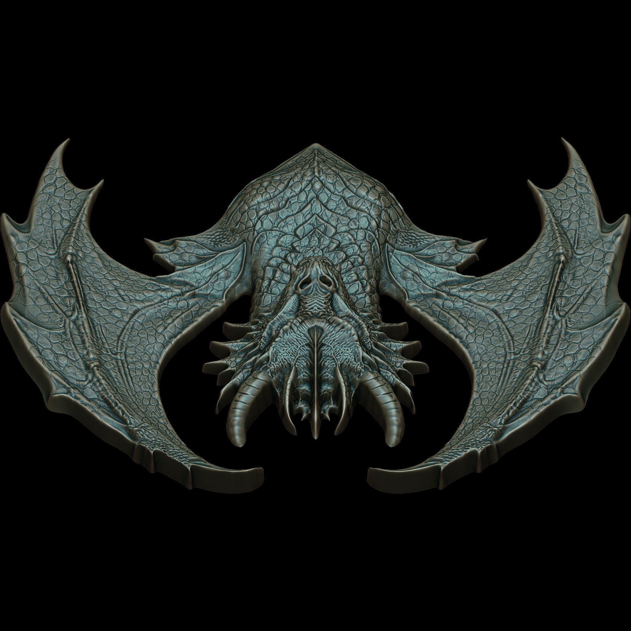 Dragon Head Relief No4 STL file for 3d Printing or CNC 3D print model_13