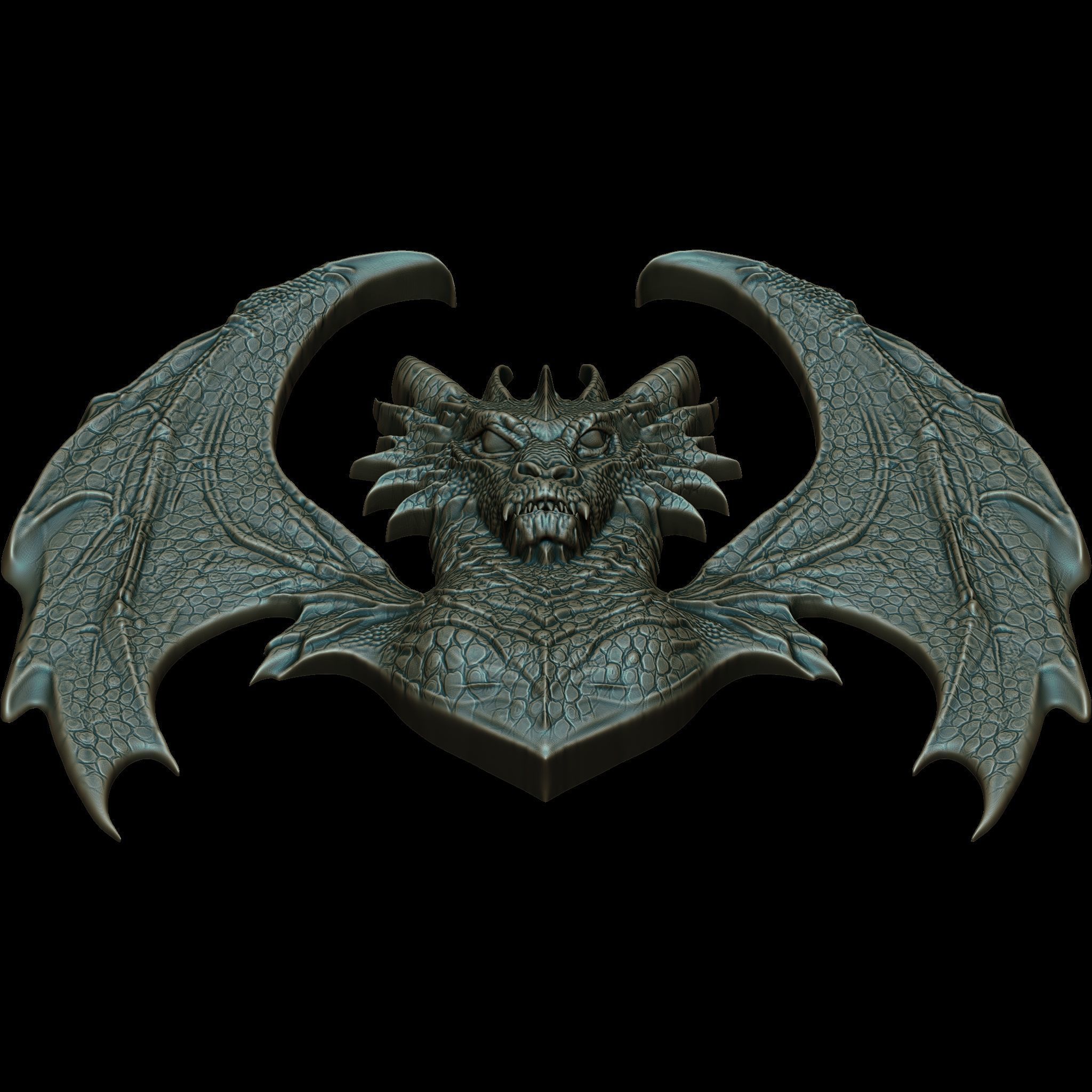 Dragon Head Relief No4 STL file for 3d Printing or CNC 3D print model_12