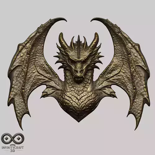 Dragon Head Relief No4 STL file for 3d Printing or CNC