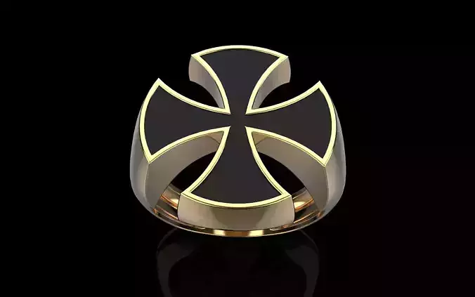 Cross man signet ring model 1027