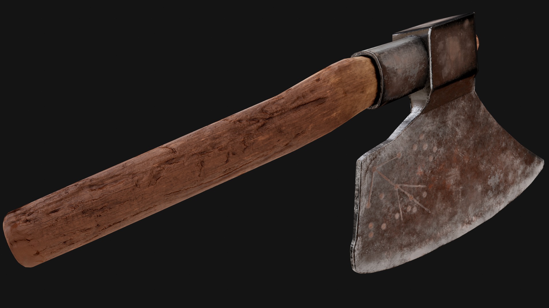 Austrian Broad Axe Low-poly 3D model_2
