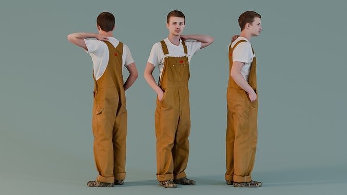 Young boy in jumpsuit 3D model