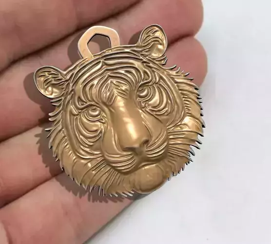 TIGER HEAD JEWELRY PENDANT 3D print model