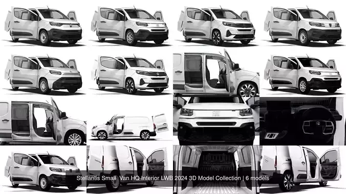 Stellantis Small  Van HQ Interior LWB 2024 3D Model Collection