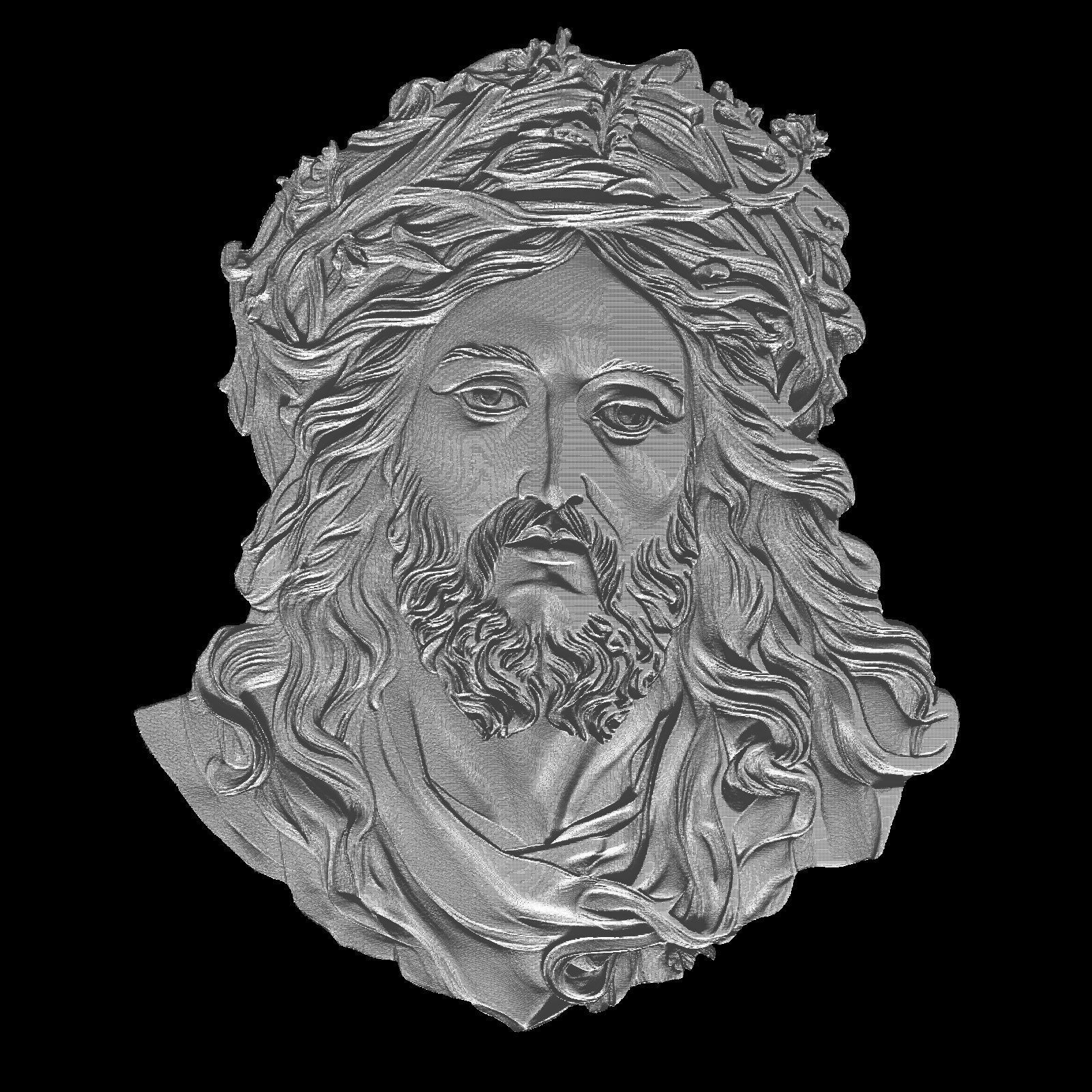 Graceful Jesus Bust with Serenity Sculpture 3D print model_3