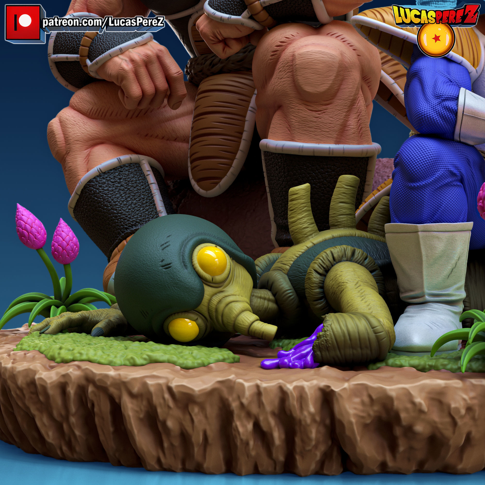 DIORAMA NAPPA AND VEGETA 3D print model_3
