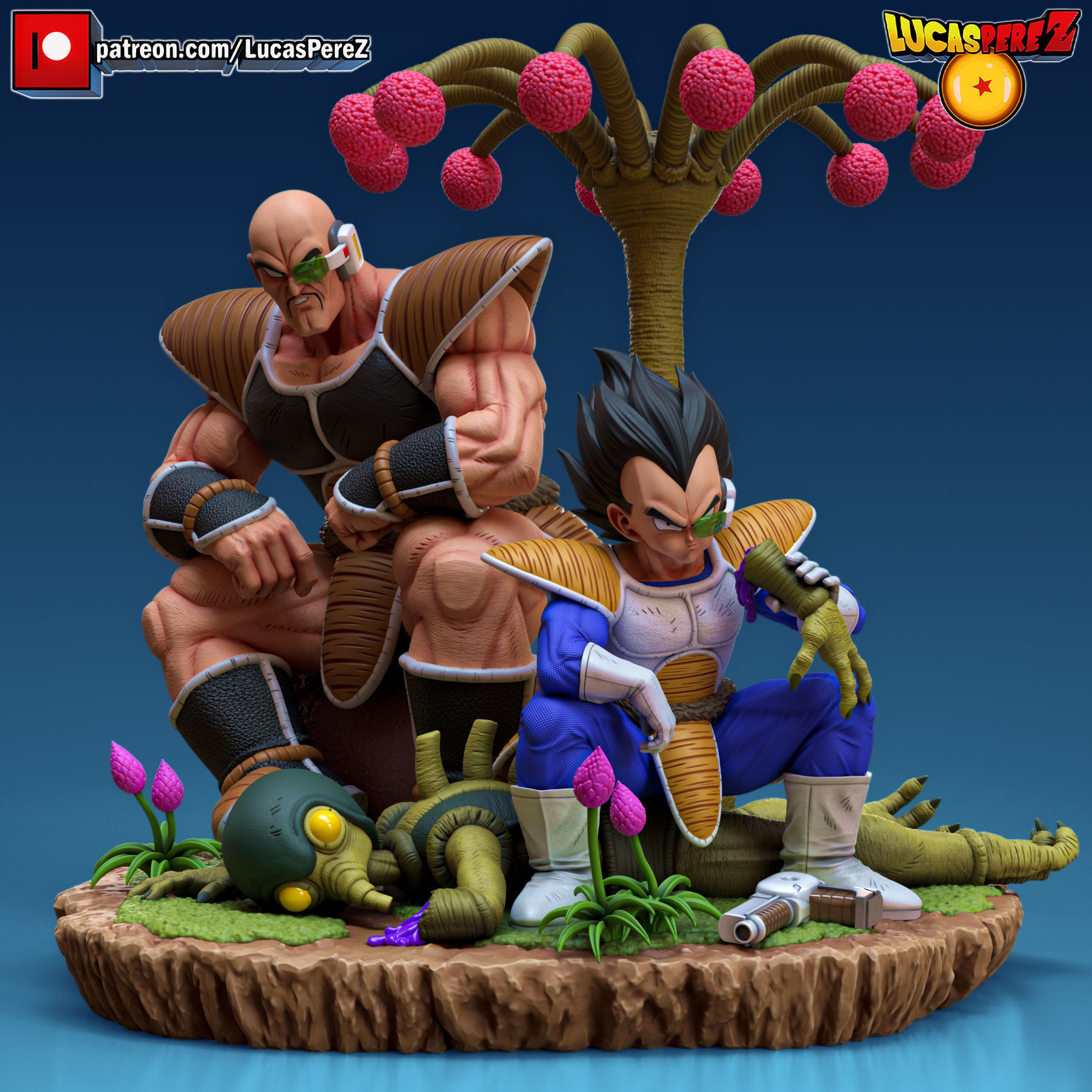 DIORAMA NAPPA AND VEGETA 3D print model_1