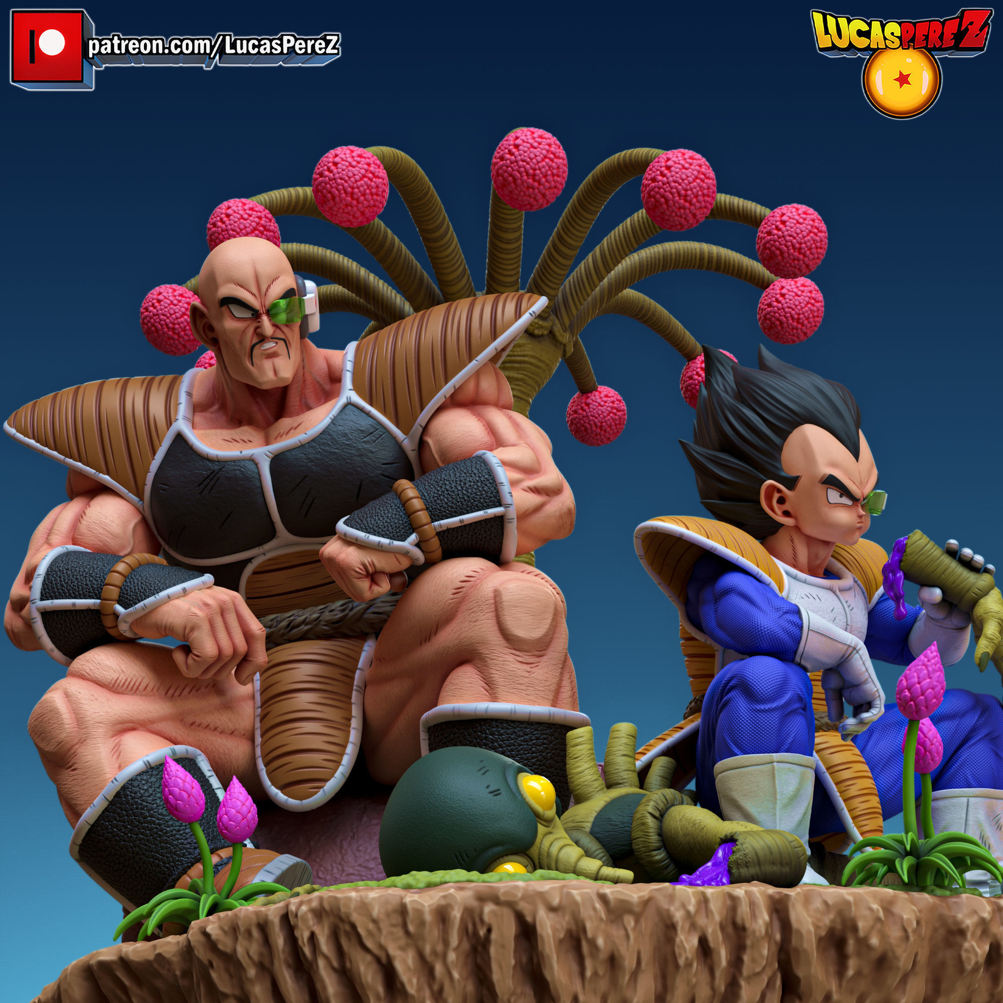 DIORAMA NAPPA AND VEGETA 3D print model_13