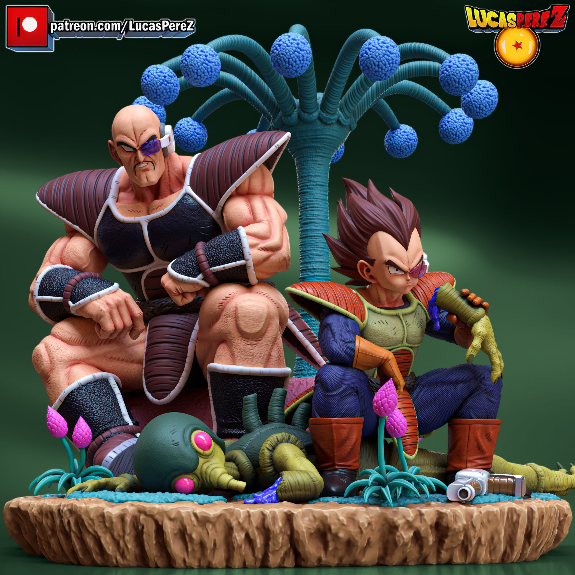DIORAMA NAPPA AND VEGETA 3D print model_16