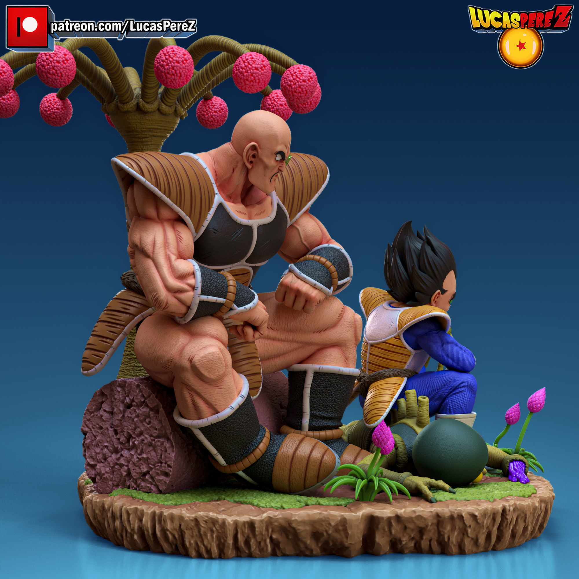 DIORAMA NAPPA AND VEGETA 3D print model_10