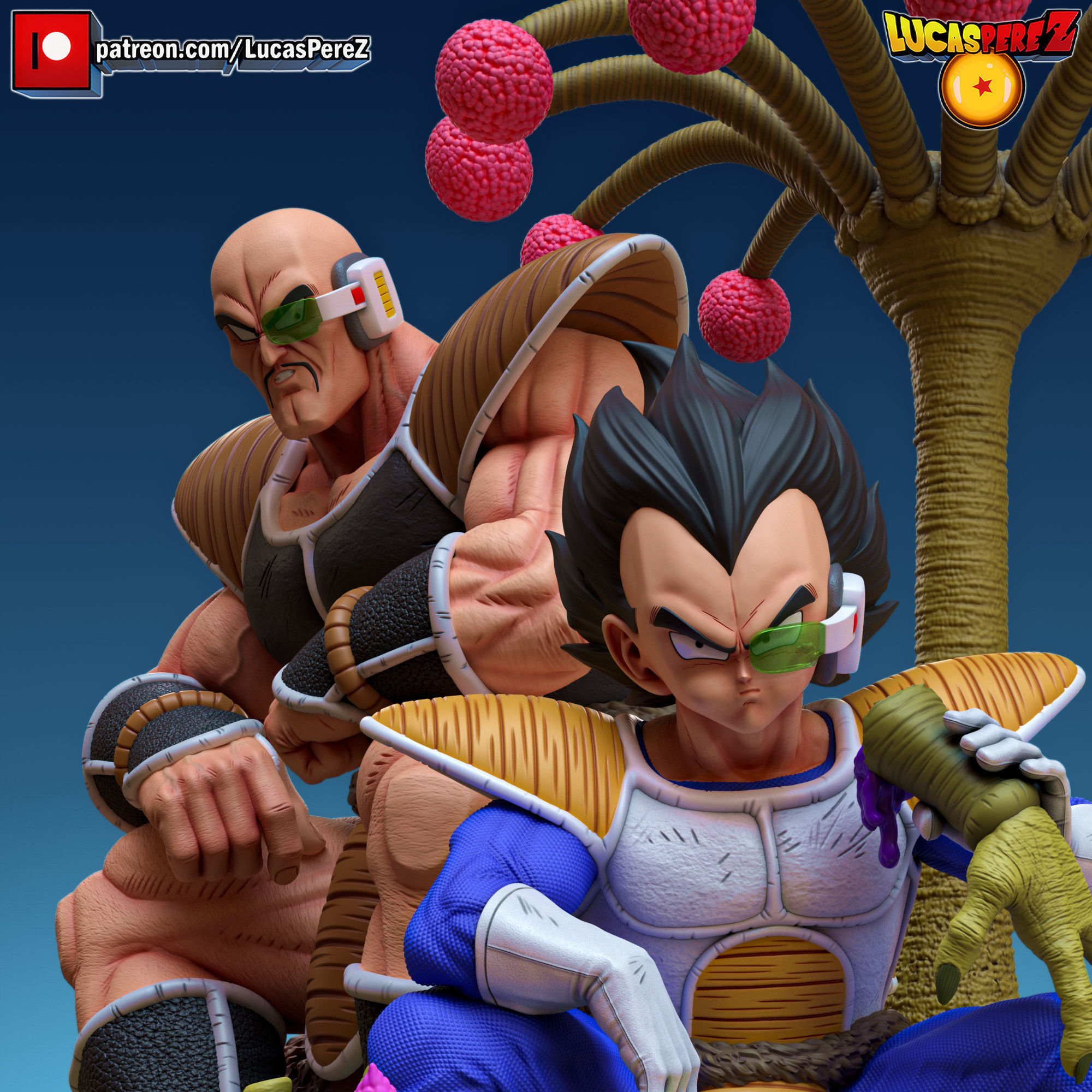 DIORAMA NAPPA AND VEGETA 3D print model_14