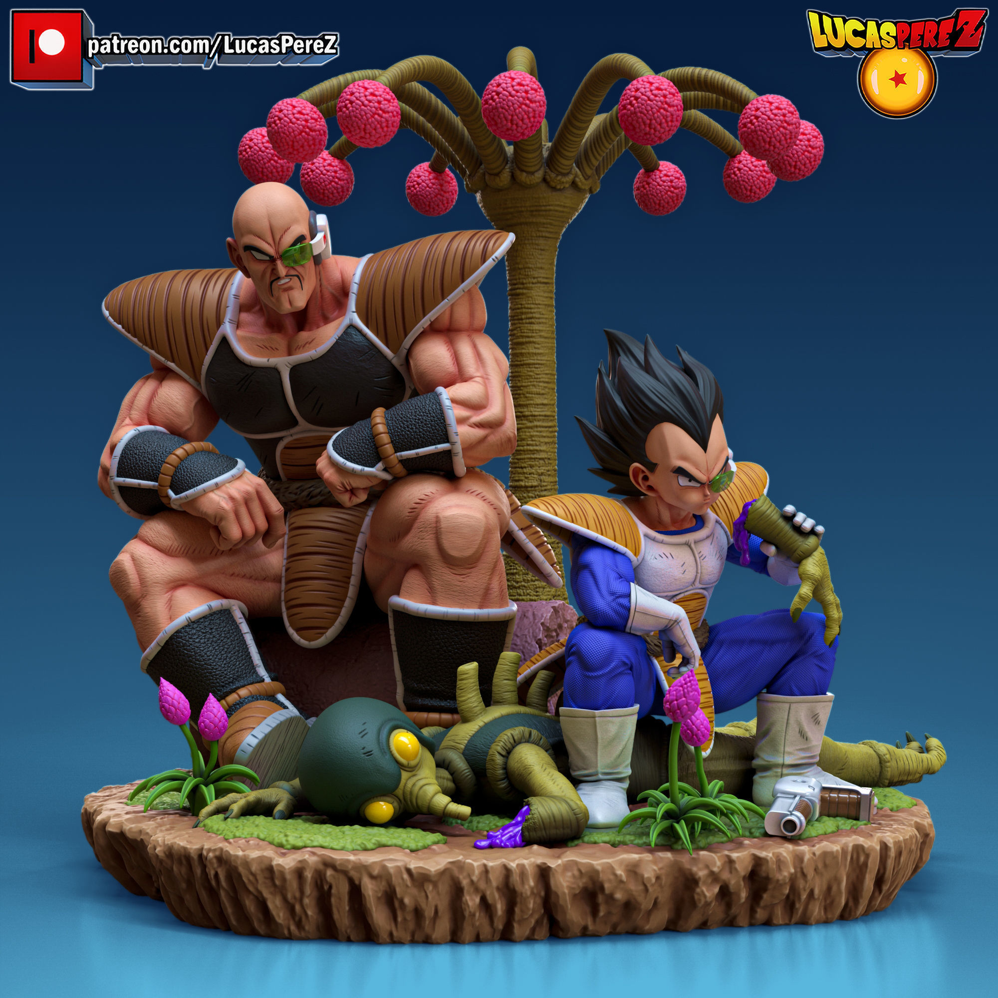 DIORAMA NAPPA AND VEGETA 3D print model_2