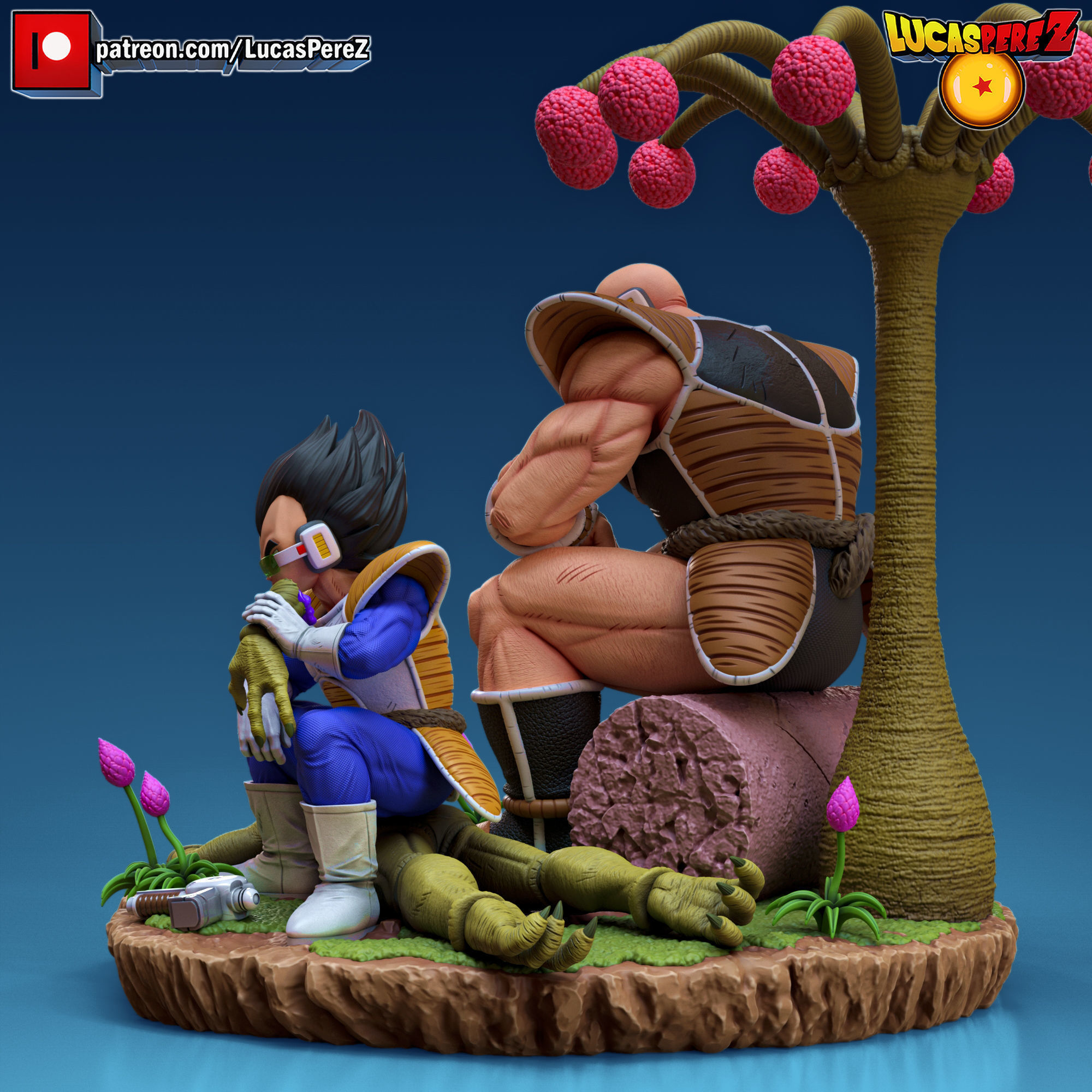 DIORAMA NAPPA AND VEGETA 3D print model_6